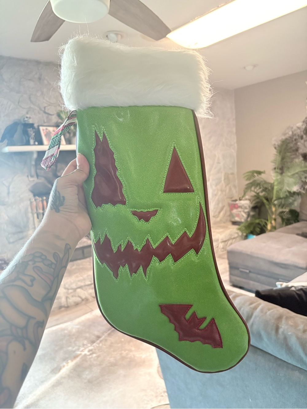 Love Pain and Stitches Christmas stocking